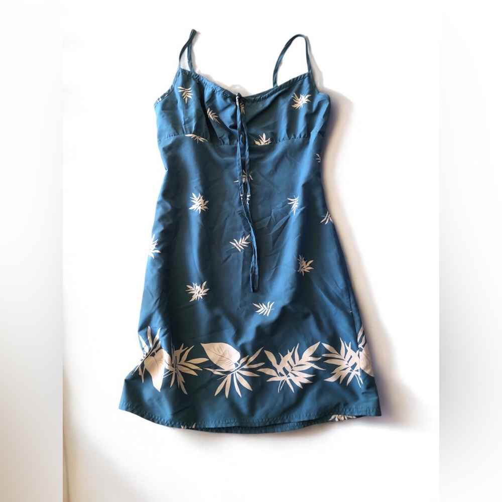 CoconutPier Blue Floral Spaghetti-Strap Mini Dress